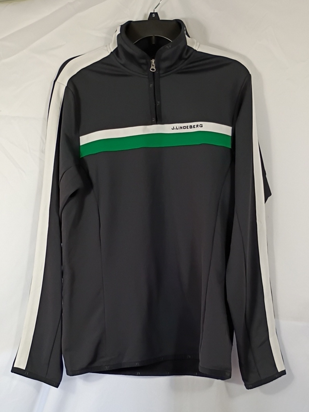 EUC J.Lindeberg M Jarvis TN Stripe Fieldsensor Mid Layer Mens Sz XL Quarter Zip